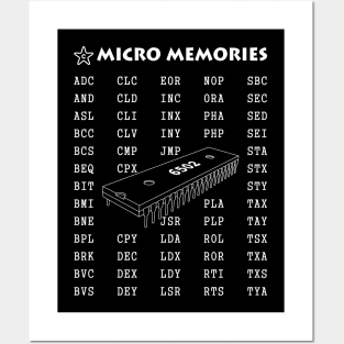 Programmer's T-Shirt - 6502 - Micro Memories (White Text) Posters and Art